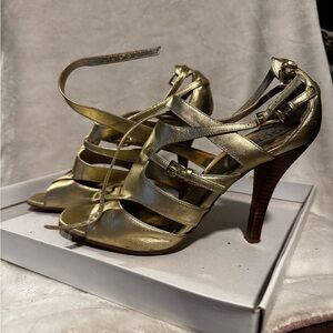 Guess Gold Strappy Heels